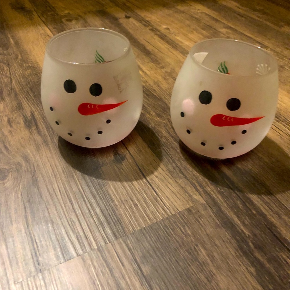 Hand painted snowman glasses